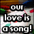 A static image with bold black text over a blurred background of musical notes and colorful shapes.