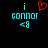 Two side-by-side pixel art images of 'i Connor <9' with a red heart symbol above the left image's text.