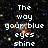 Pixelated text on a starry background with glowing particles, displaying lyrics from 'The Way You Look Tonight' in white block letters.