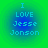 Four identical pixelated text icons arranged in a , each displaying "I LOVE Jesse Jonson" on a green-to-blue gradient background