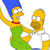 Pixelated image of two cartoon characters: one with blue hair and green dress, the other with brown hair and white shirt holding a beer mug.