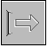 A sequence of pixelated frames showing a blue arrow icon transitioning through various states of a gray button interface with metallic borders.