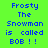 Animated sequence showing text changes on a bright green background with blue pixelated letters.
