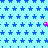 Light blue background with repeating dark blue star patterns and scattered pink square outlines.