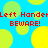 Pixelated blue background with yellow and green circles, red text repeating 'Left Hande' and 'BEWARE!' in two
