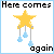 Animated icon with yellow star and blue droplets, text changes from 'Here comes the again' to 'falling from the stars'.