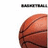 A basketball icon with a pixelated heart symbol appearing above it in one frame, set against a white background.