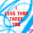 Red text reading 'LESS THAN THREE YOU' on a blue and white patterned background with small pink hearts, showing pixelated variations