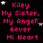 Pixelated text and stars on black background with pink, white, gray elements; repeated phrases in red font across multiple
