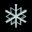 Six distinct snowflake-shaped pixel art icons arranged in a , each with unique branching patterns and varying degrees of detail against a black background