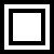A static square icon with three nested borders: outer white, middle black, inner white.
