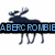 Pixelated dark blue moose with antlers, displaying changing text banners across its body in a sequence of
