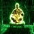 A pixelated bell-shaped icon with a metallic gold and brown pattern, set against a dark green background with lighter green accents.