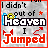 12 identical pixel art icons showing text "I didn't fall out of Heaven I Jumped" with red borders and a gray background