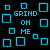 Pixel art contact sheet showing two animated frames of a buddy icon with cyan and white square outlines and text "GRIND ON ME" on black background.