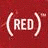 (RED) text in white parentheses on red background; lower section shows blurred red and white motion with partial 'inspired' text.