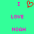 A static pixel art image with a bright green background displaying pink text and a red heart symbol.