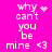 Pixelated text on bright pink background with animated heart and starburst effects near 'why' in two versions of the phrase.