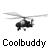 Animated contact sheet of a helicopter icon with rotating blades, displayed across 8 frames in a 3x3 grid layout with visible text "Coolbuddy" beneath each frame.