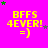 Bright pink background with yellow text reading "BFFS 4EVER! =)" and scattered green/purple stars in a