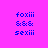 Pixelated blue text on bright pink background with green rectangular overlays on different text