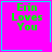 Four identical pink squares with cyan borders display green text reading 'Erin Loves You' and feature small cyan symbols in bottom-right corners.