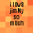 Pixelated text reads 'i lOv8 jim My so m Uch' on an orange and yellow checkered background with no visible animation changes.