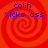 Four identical red spiral backgrounds with blue text reading "colin kicks ass" in pixelated font, arranged in a pattern