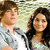 Two people stand side-by-side against a blurred green background; the right person's head moves slightly left to right across observations.