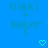 Blue background with repeated teal text 'піккі baker' and small heart symbols, some hearts animated as pixelated outlines.
