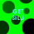 Green background with dark green and black circles; light blue text 'GET SILU' repeated four times in a pattern