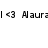 Pixelated black-and-white text and symbols on a white background, showing repeated elements including hearts and partial names.