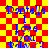 Blue text on a red and yellow checkered background reads "Danielle I Love You" with a question mark, repeated in two identical