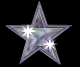 Animated sequence of silver star icons with varying light reflections and orientations on black background.
