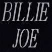 Static black-and-white text icon with 'BILLIE JOE' in stylized serif font on dark background.