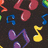 Pixelated icon with musical notes on dark background and red text on yellow reading "Our Song is the slamming screen door!!"