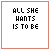 A 5x5 contact sheet of animated frames showing a pixel art icon with text "ALL SHE WANTS IS TO BE" and the word "loved" in pink, featuring subtle animation changes across frames including fading text and heart symbols.