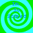 Four identical spiral patterns with green and cyan colors, each containing blue text reading 'Im So Scared' in a pixelated font.