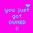 Cyan text on bright pink background with four variations of a pixelated phrase and emoticon, each with distinct animated symbols above 'you just'.