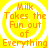 Yellow circular icon with orange text reading "Milk Takes the Fun out of Everything" in four quadrants, white concentric rings on a yellow background.