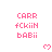 Pixelated pink text and heart icons arranged in a on white background with gray bottom-right corner