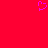 A static image with a solid red background and a small purple pixelated heart shape in the upper center.