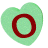 Green heart-shaped object with red circular ring, rotating through multiple angles against gray background.
