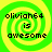 Four identical pixelated display "oliviah64 is awesome" text over green-yellow spiral backgrounds with no visible animation changes