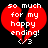 Red broken heart with white text reading 'so much for my happy ending!' and '03' on black background.