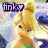 Pixelated image of a cartoon character with blonde hair in a high bun, blue eyes, and green clothing, with purple text reading 'tink' in the top-left corner.
