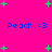 Bright pink background with scattered green plus signs and four identical blue text elements reading "Peach <3" arranged in two