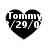 Black heart-shaped icon with white text "Tommy" and date "9/29/0" on top , bottom shows partial date "9/29/07" in one instance