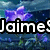 Animated icon shows purple flowers with green stems against a blue background, with text "Jaime Rocks" appearing and disappearing over time.