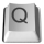 Two grayscale square icons with rounded corners display a stylized 'Q' symbol on a light gray background, each showing distinct shading variations.